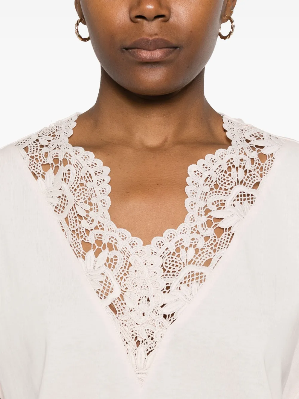 TWINSET LACE-DETAIL T-SHIRT