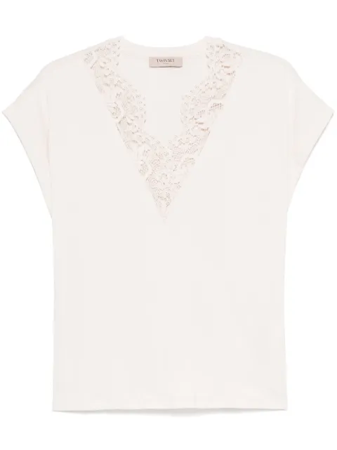 TWINSET lace-detail T-shirt 