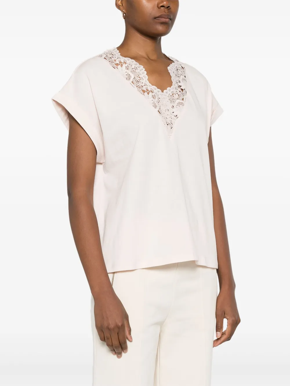 TWINSET LACE-DETAIL T-SHIRT