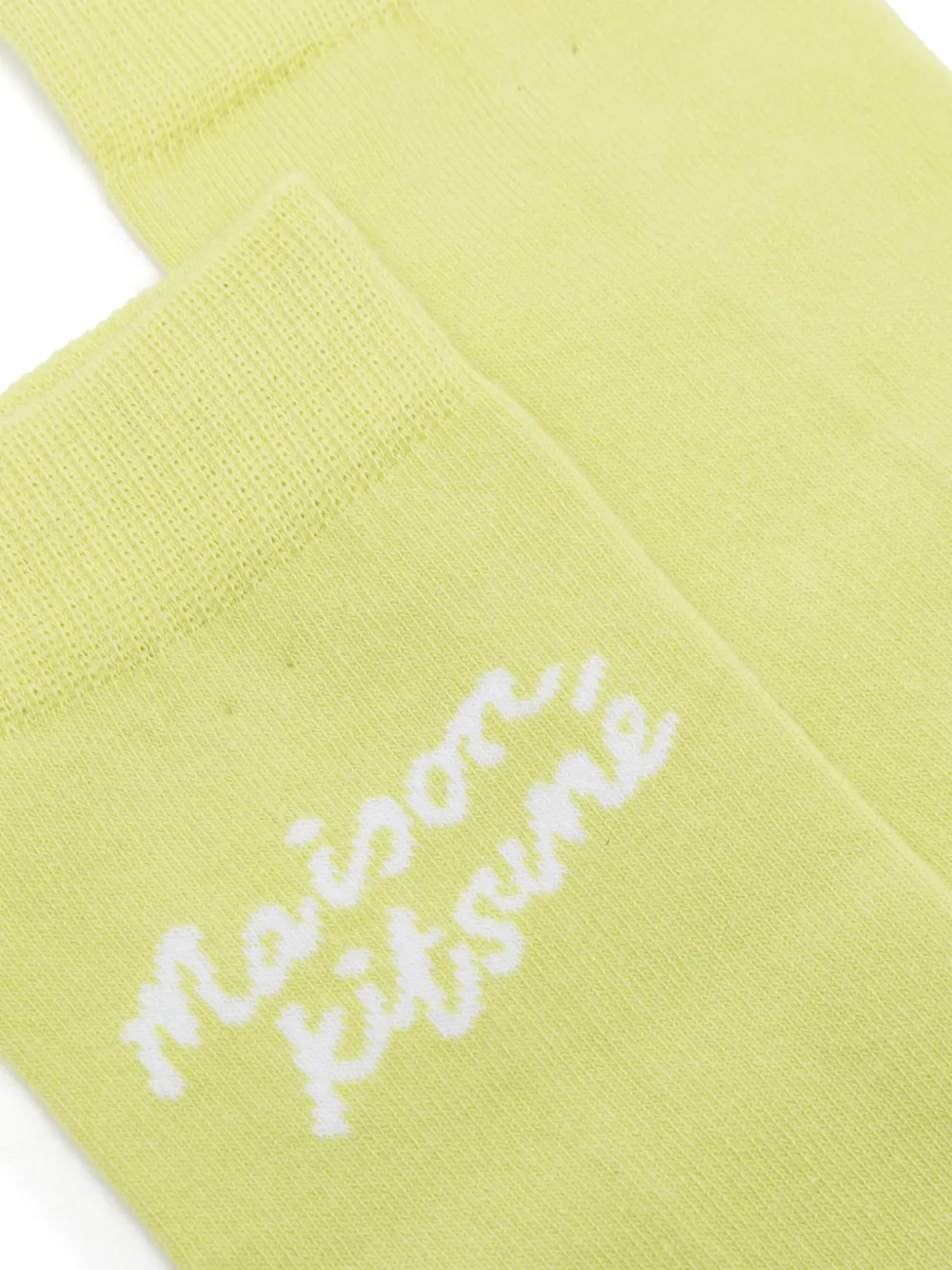 Shop Maison Kitsuné Handwriting Socks In Green