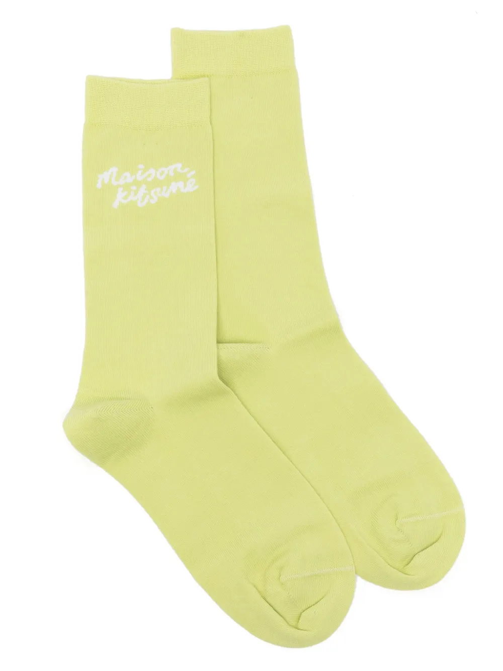 Shop Maison Kitsuné Handwriting Socks In Green