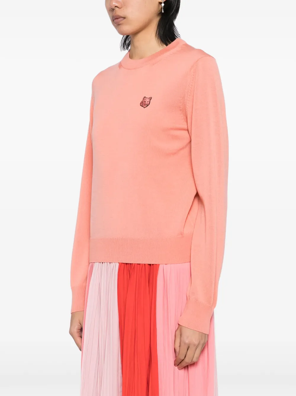 Maison Kitsuné Bold Fox Head Patch Regular Jumper In Red