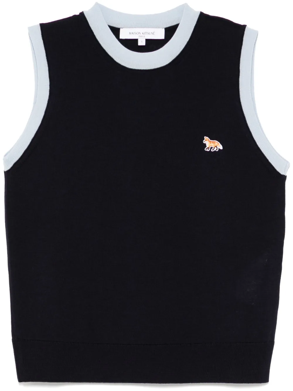 Maison Kitsuné Tanktop met logopatch Blauw