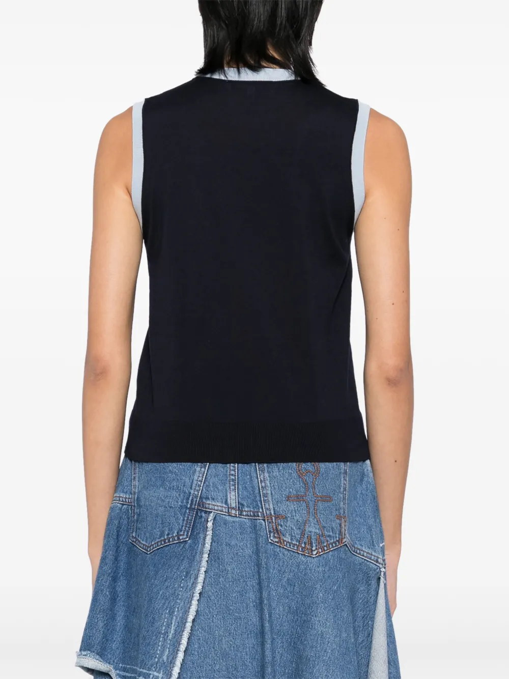 Maison Kitsuné Tanktop met logopatch Blauw