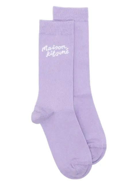 Maison Kitsuné chaussettes à motif manuscrit