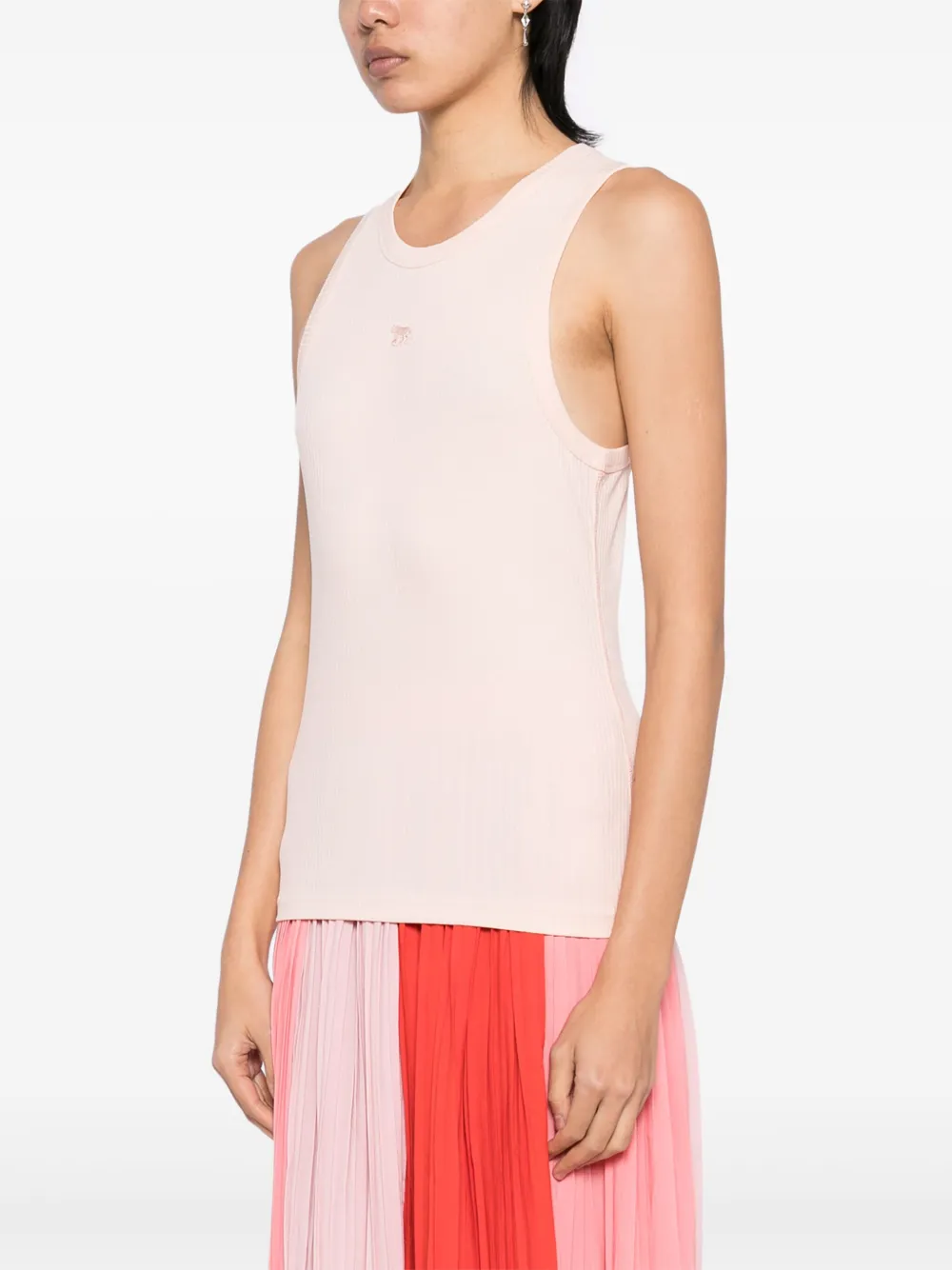 Maison Kitsuné Baby Fox geribbelde tanktop Roze