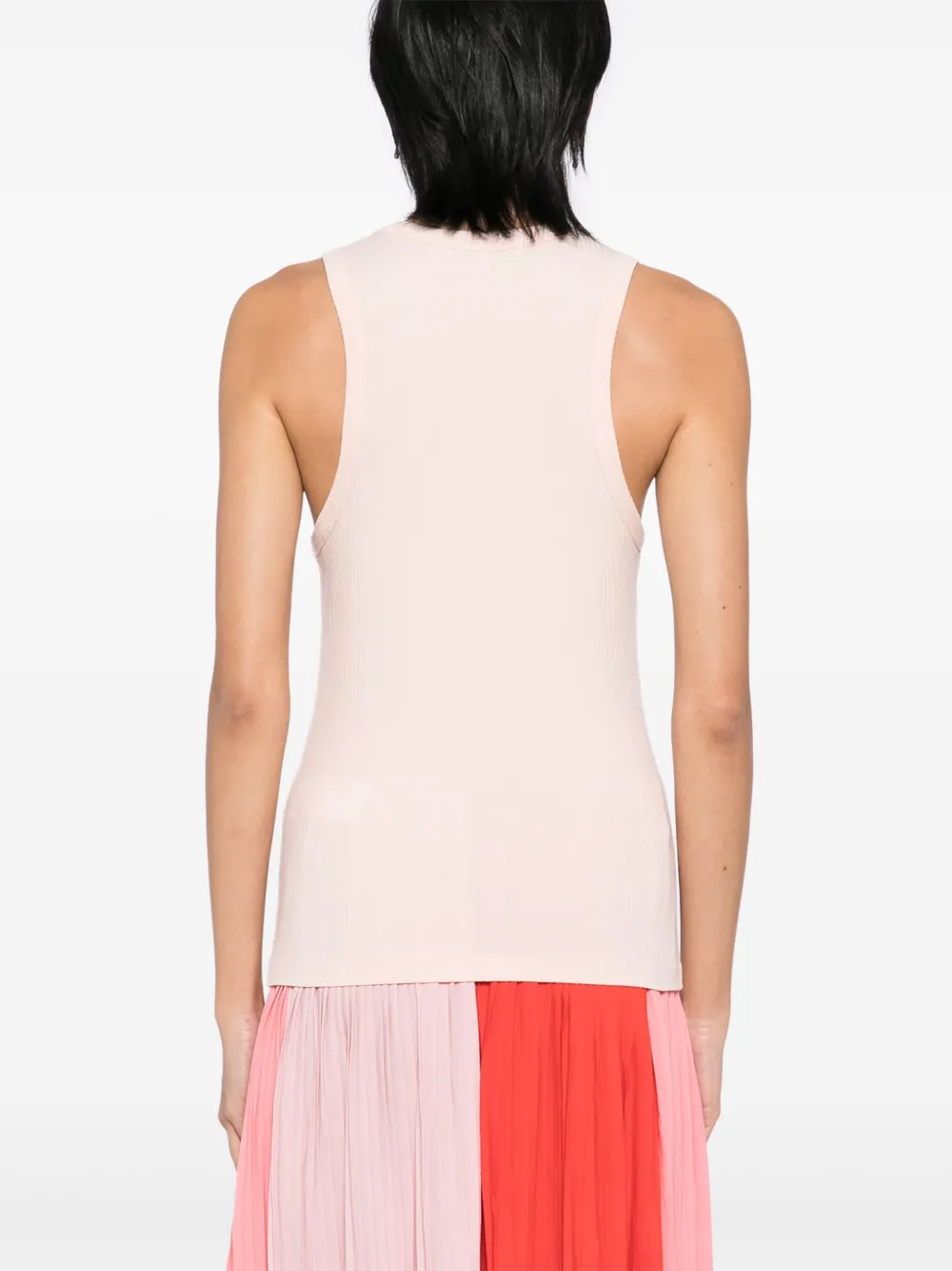Maison Kitsuné Baby Fox geribbelde tanktop Roze