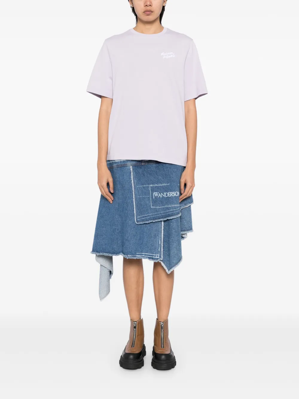 Maison Kitsuné Handwriting Comfort T-shirt - Paars