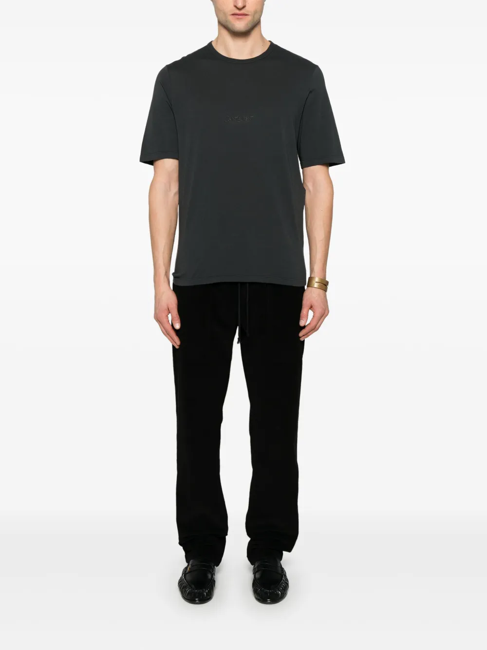 Saint Laurent T-shirt met ronde hals - Grijs