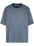 Giorgio Armani chevron-print silk T-shirt - Black