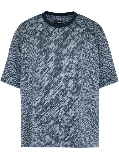 Giorgio Armani chevron-print silk T-shirt 