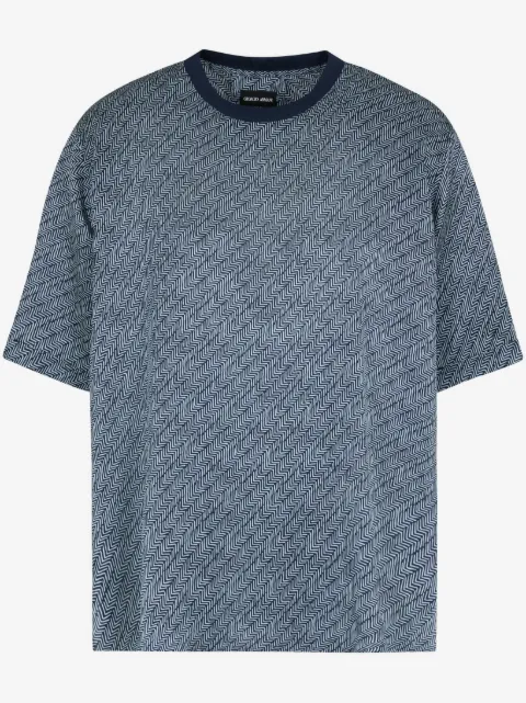 Giorgio Armani chevron-print silk T-shirt 