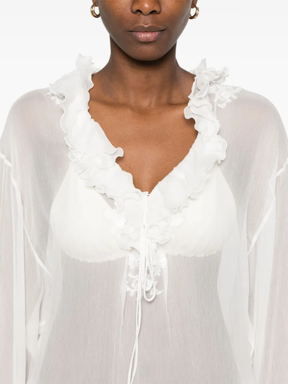 Ermanno Scervino Shirt met geborduurd kant Wit