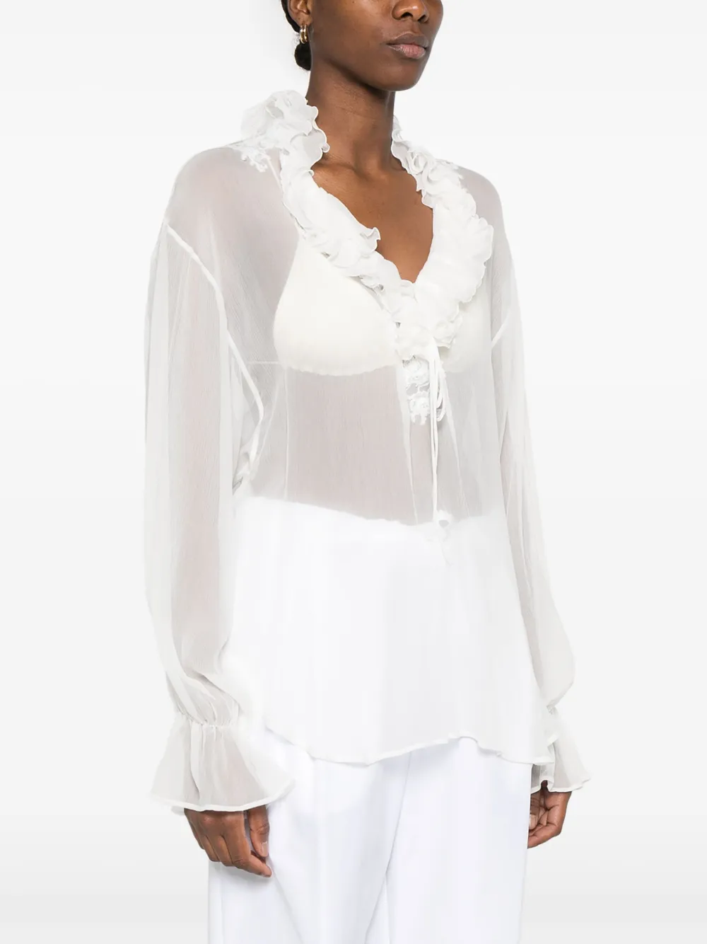 Ermanno Scervino Shirt met geborduurd kant Wit