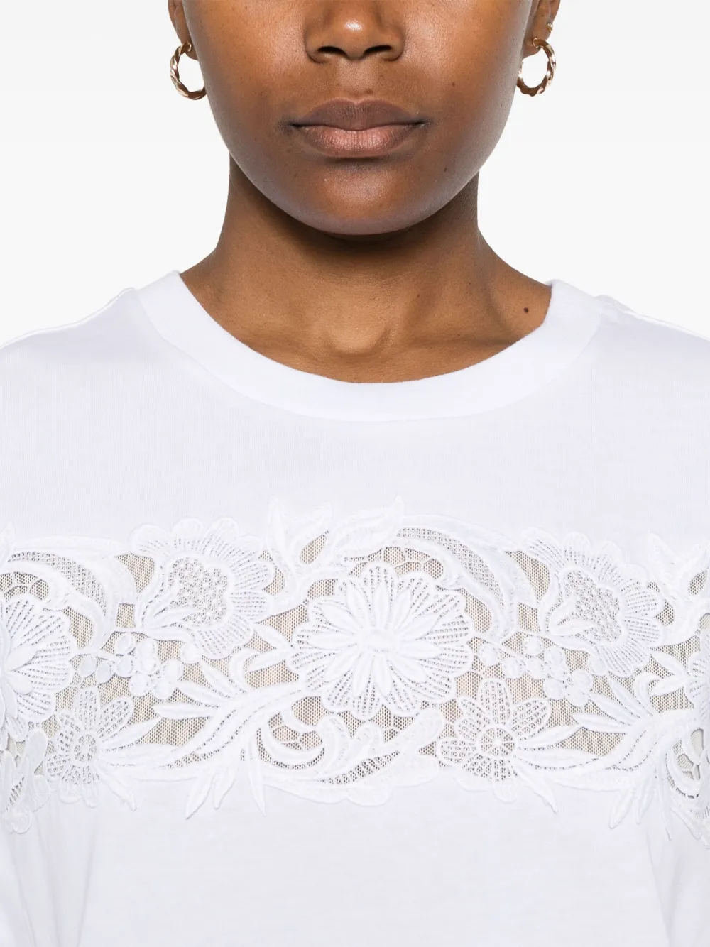 TWINSET T-shirt met kant Wit