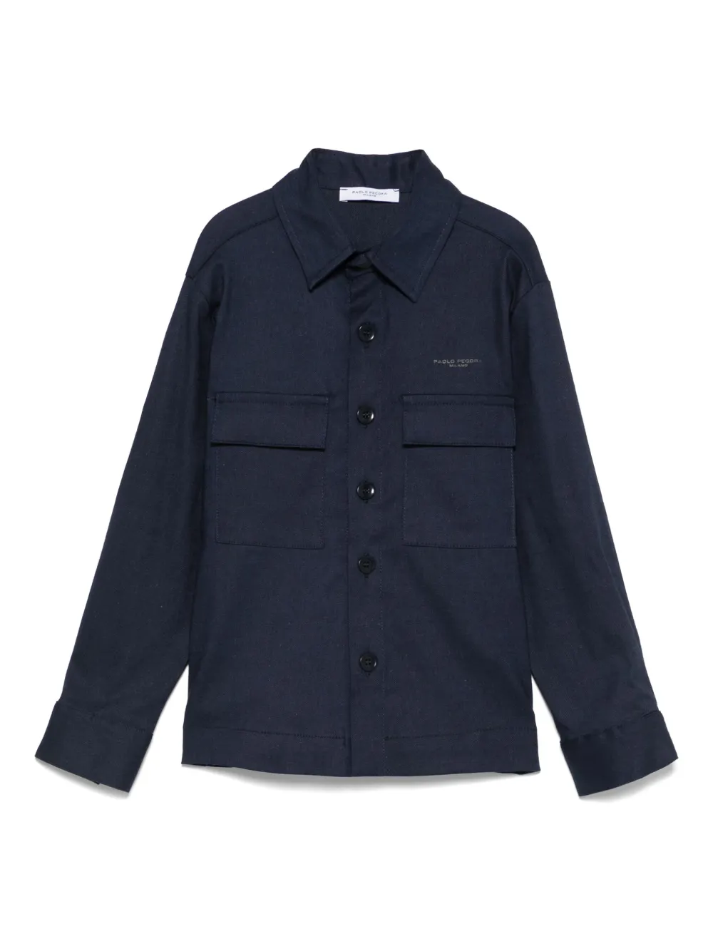 Paolo Pecora Kids قميص بطبعة شعار الماركة | أزرق | Image 1