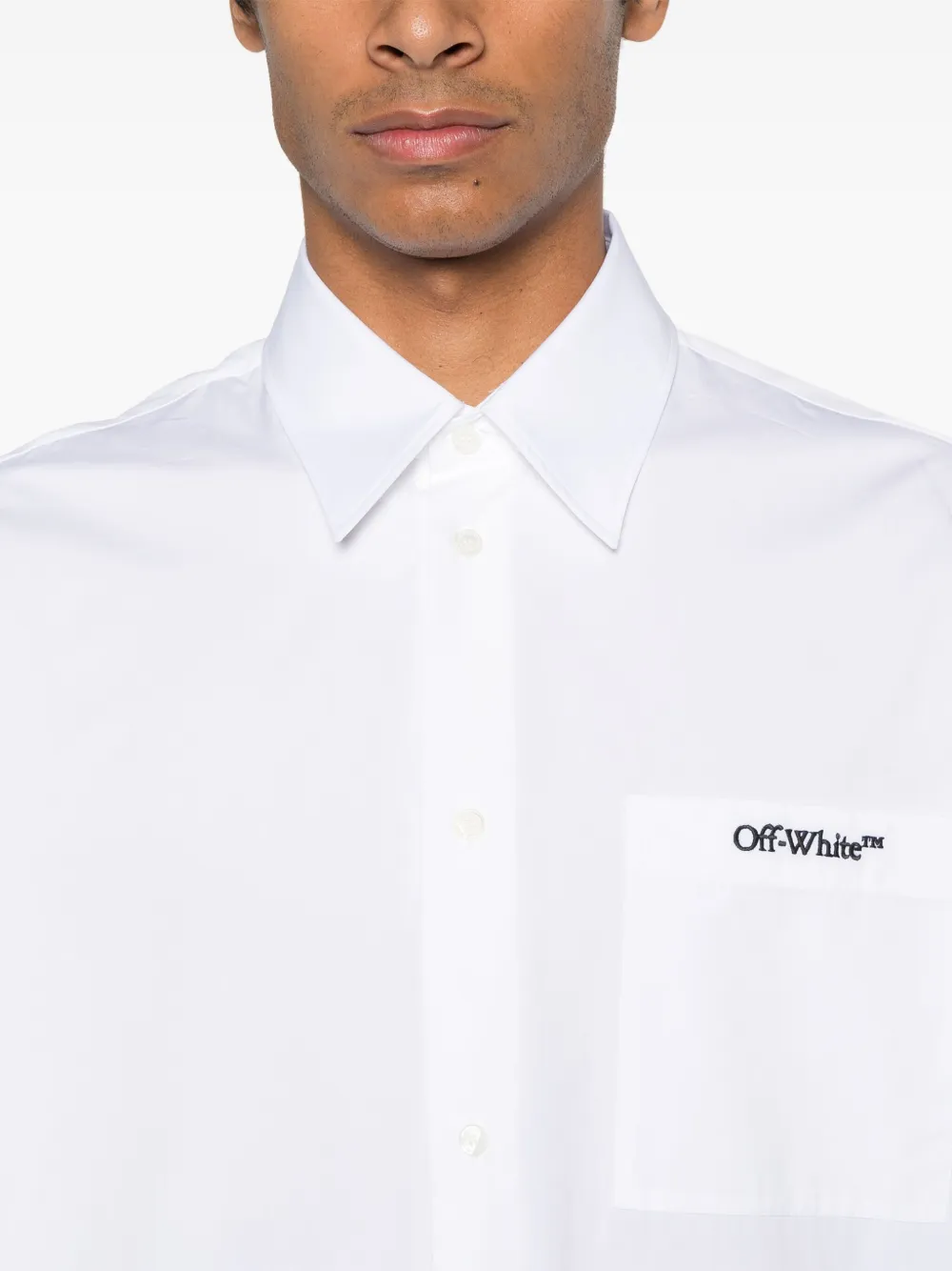Off-White Overhemd met geborduurd logo Wit