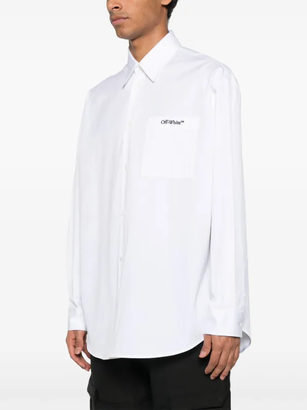 off-white  ワッペン　シャツ　XL Off-White Camisa Com Logo Bordado | Branco | FARFETCH BR