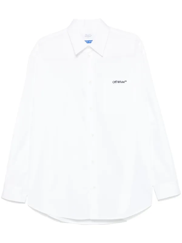 Off-White Camisa Com Logo Bordado | Branco | FARFETCH BR