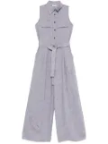 Peserico belted linen jumpsuit - Grey
