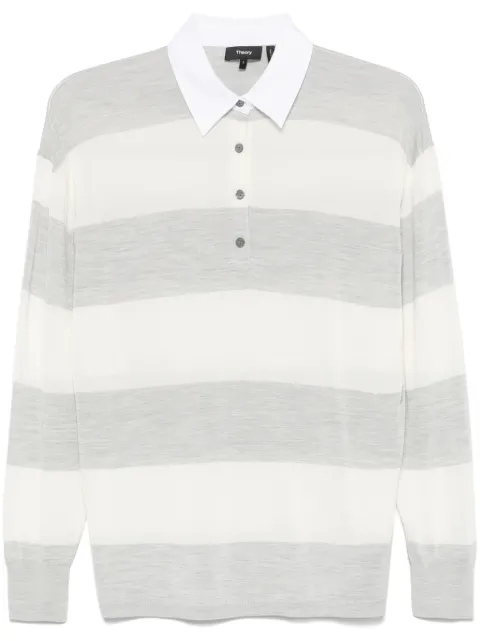 Theory playera tipo polo a rayas