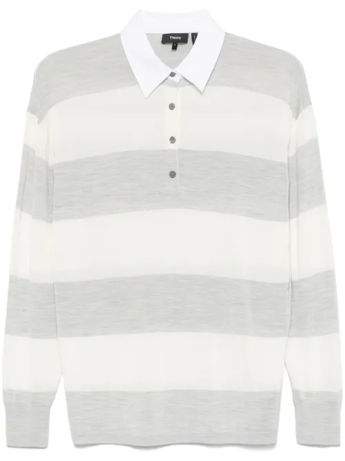 Theory polo à rayures - Gris - Theory - Modalova