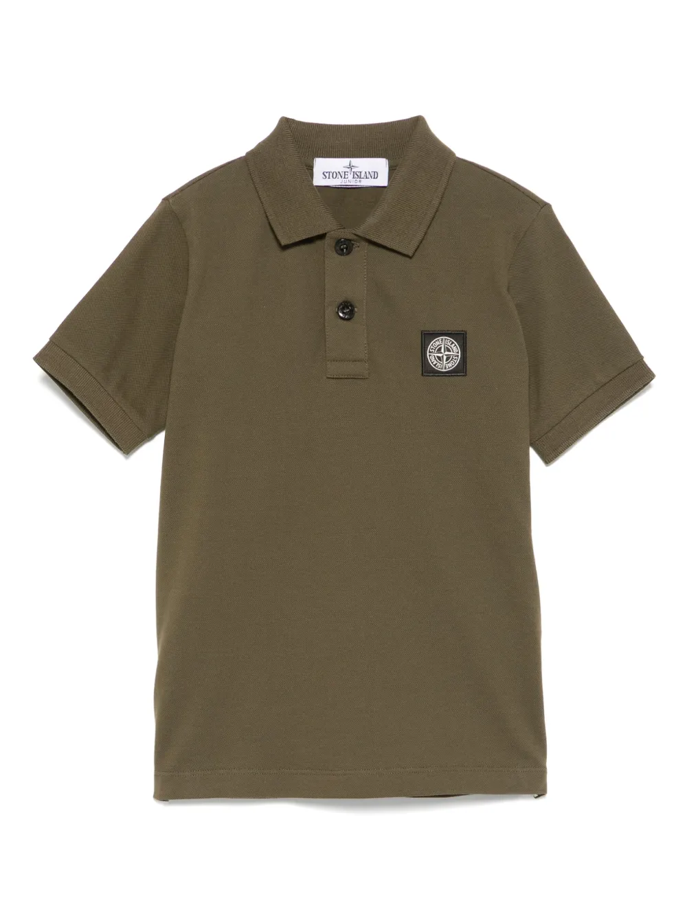 Stone Island Junior Poloshirt met patch Groen