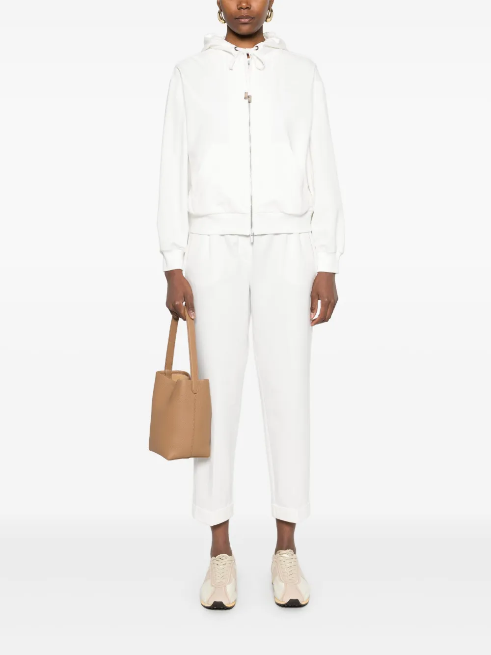 Peserico Broek met kralendetail - Wit