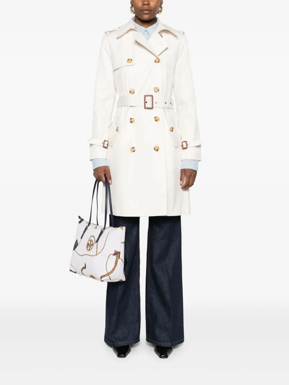 Lauren Ralph Lauren belted trench coat - Wit