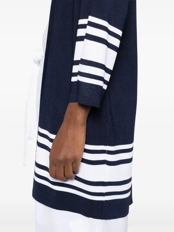 (取寄) ローレン ラルフローレン レディース ツートーン カーディガン Lauren Ralph Lauren women Two-tone Cardigan Refined Navy/White Two-Tone Cotton-Blend Cardigan
