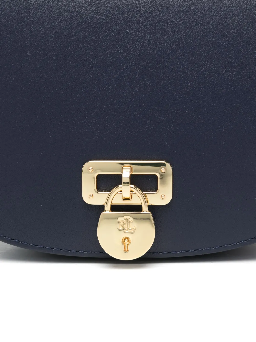 Ralph Lauren Scarf-trim Small Leather Tanner Crossbody Bag In Blau