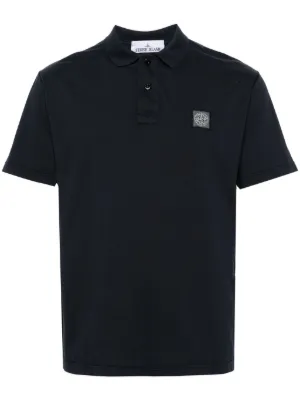 STONE  コンパスパッチ　半袖　ポロシャツ　ネイビー　Mサイズ 美品 Stone Island コンパスパッチ ポロシャツ ネイビー Mサイズ