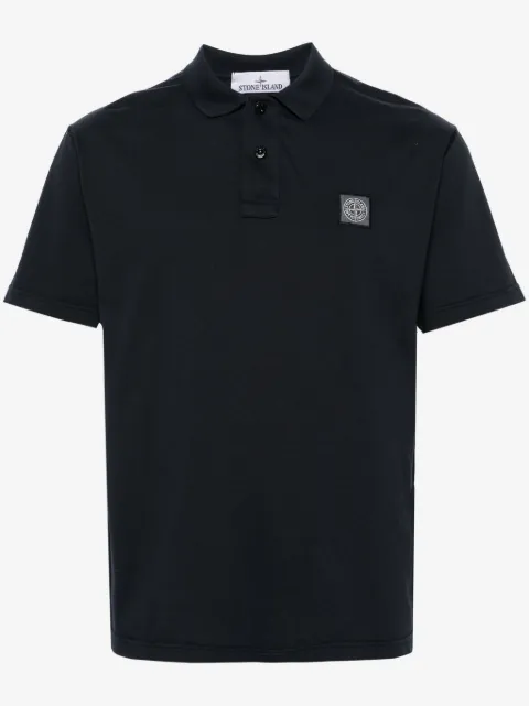 Stone Island 2200013 organic cotton jersey 'Fissato' effect polo shirt