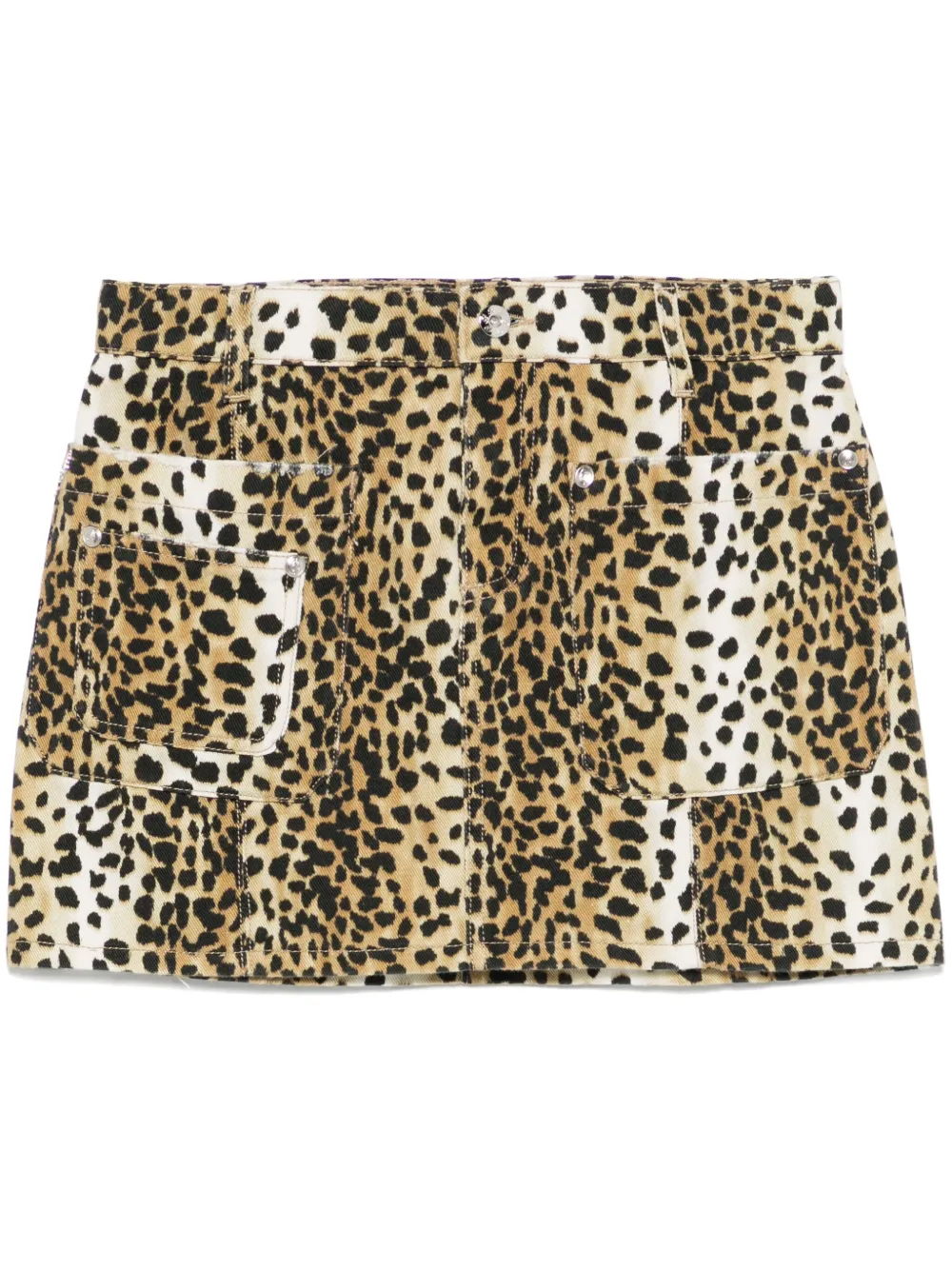 leopard-print mini skirt