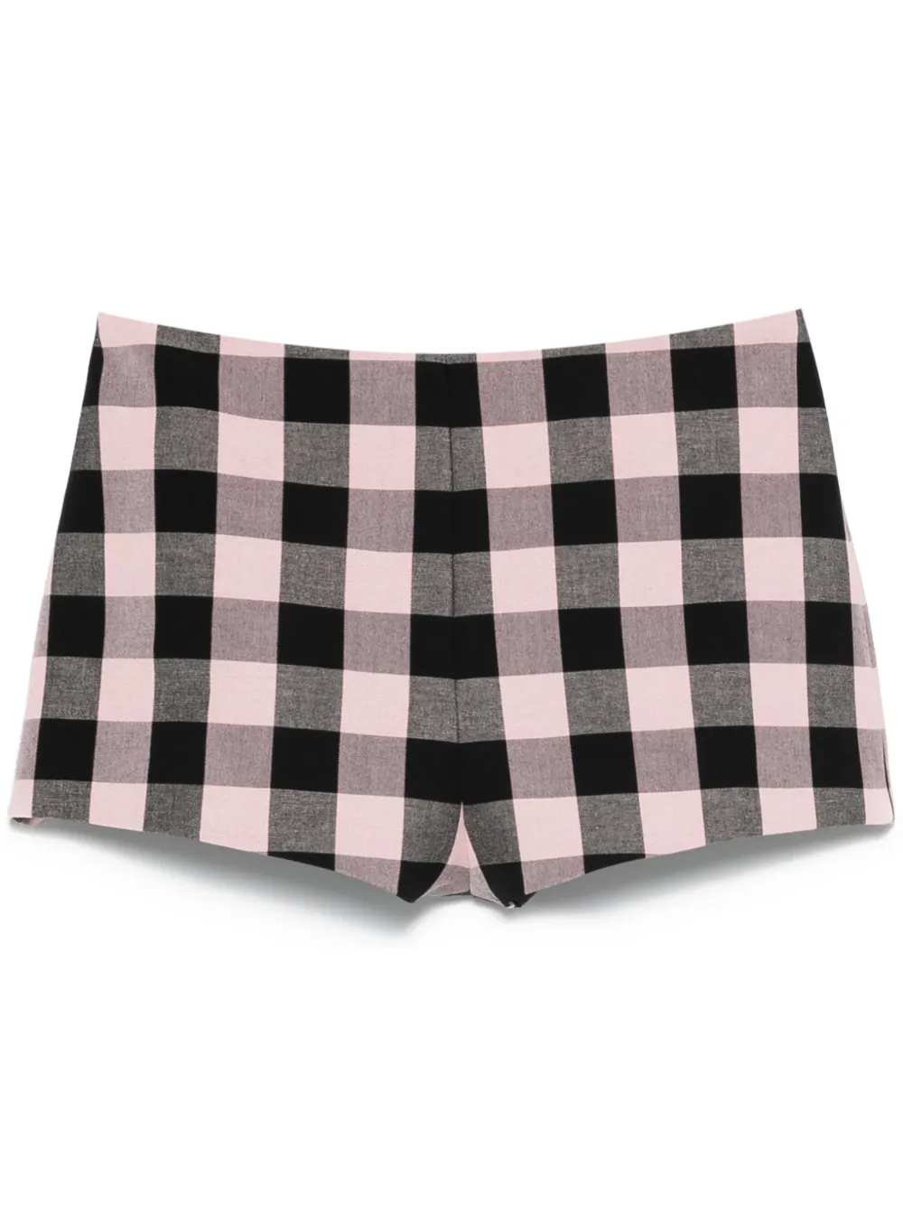 gingham-check shorts