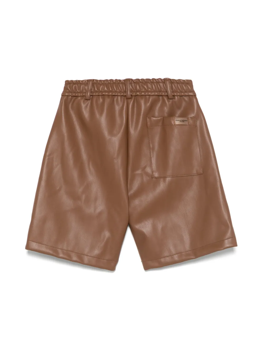 Paolo Pecora Kids Shorts van imitatieleer - Bruin