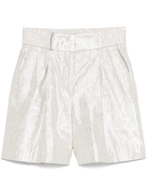 Peserico shorts de luréx con pliegues