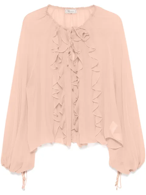 Blumarine blouse en georgette à volants