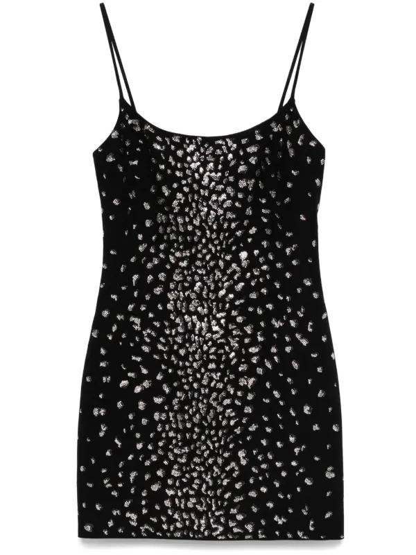【Blumarine】 Embellishedミニドレス Blumarine ビジュートリム ミニドレス | ブラック | FARFETCH JP