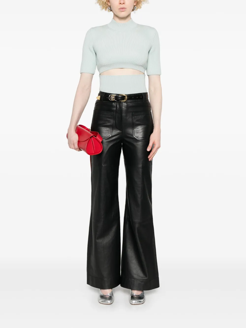 Victoria Beckham leather trousers - Zwart