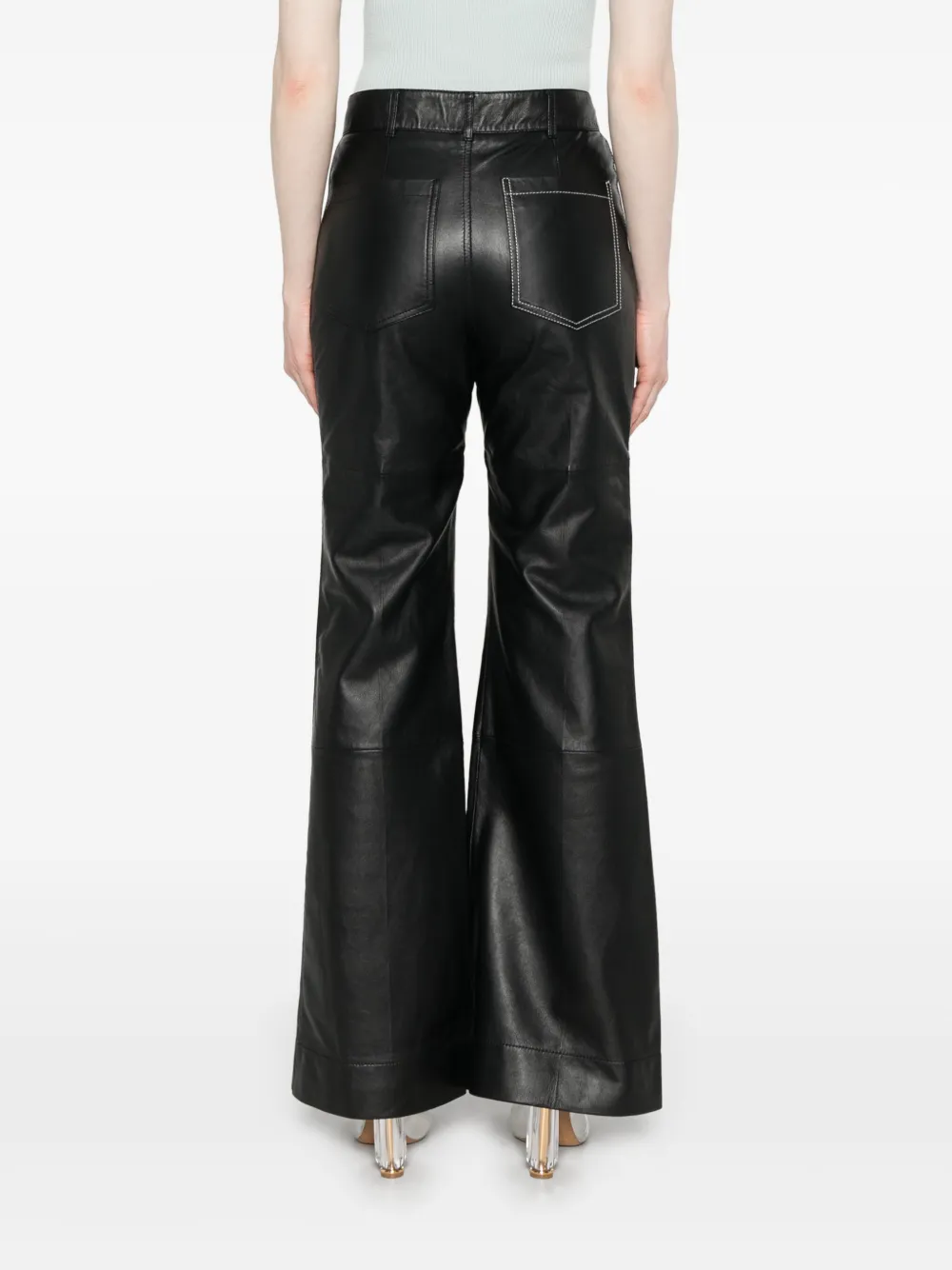 Victoria Beckham Leren broek Zwart