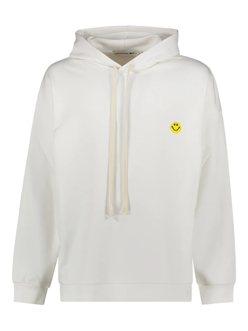Joshua Sanders Smiley-face Drawstring Hoodie In White