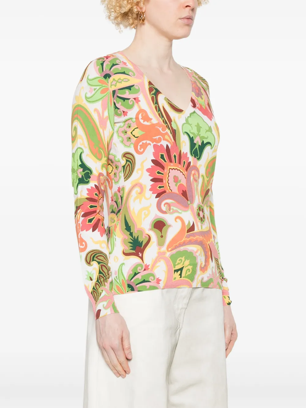 ETRO Top met paisley-print Groen