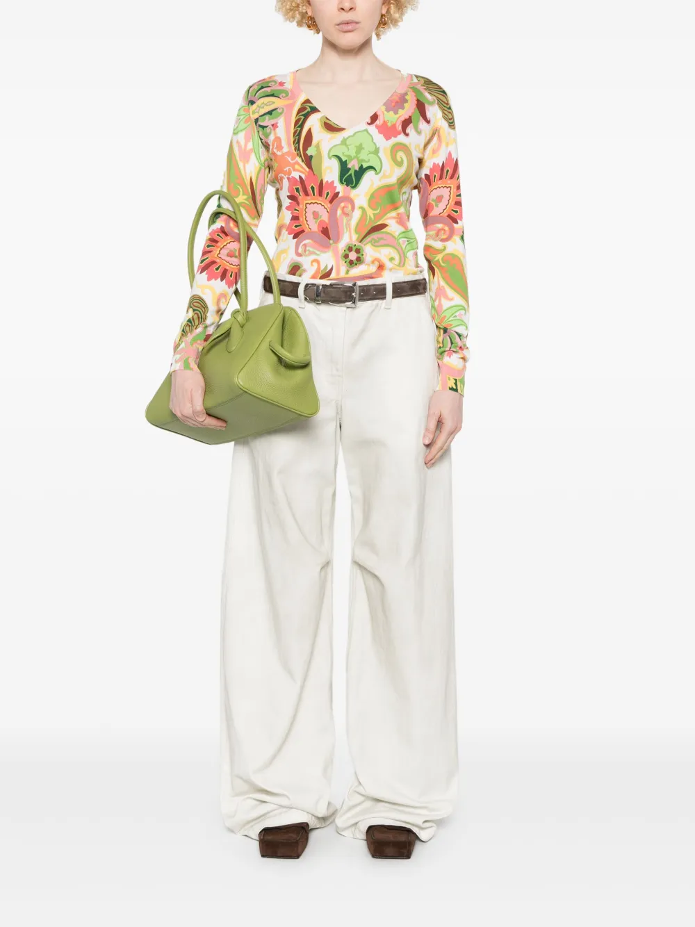 ETRO Top met paisley-print Groen