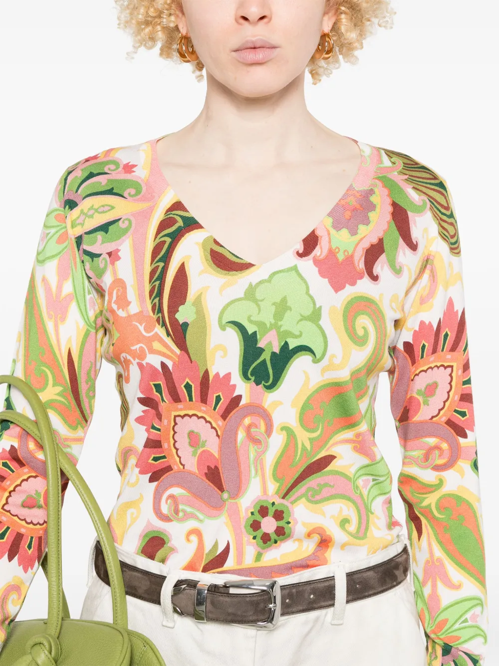 ETRO Top met paisley-print Groen