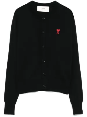 AMI Paris Ami De Coeur Cardigan | Black | FARFETCH