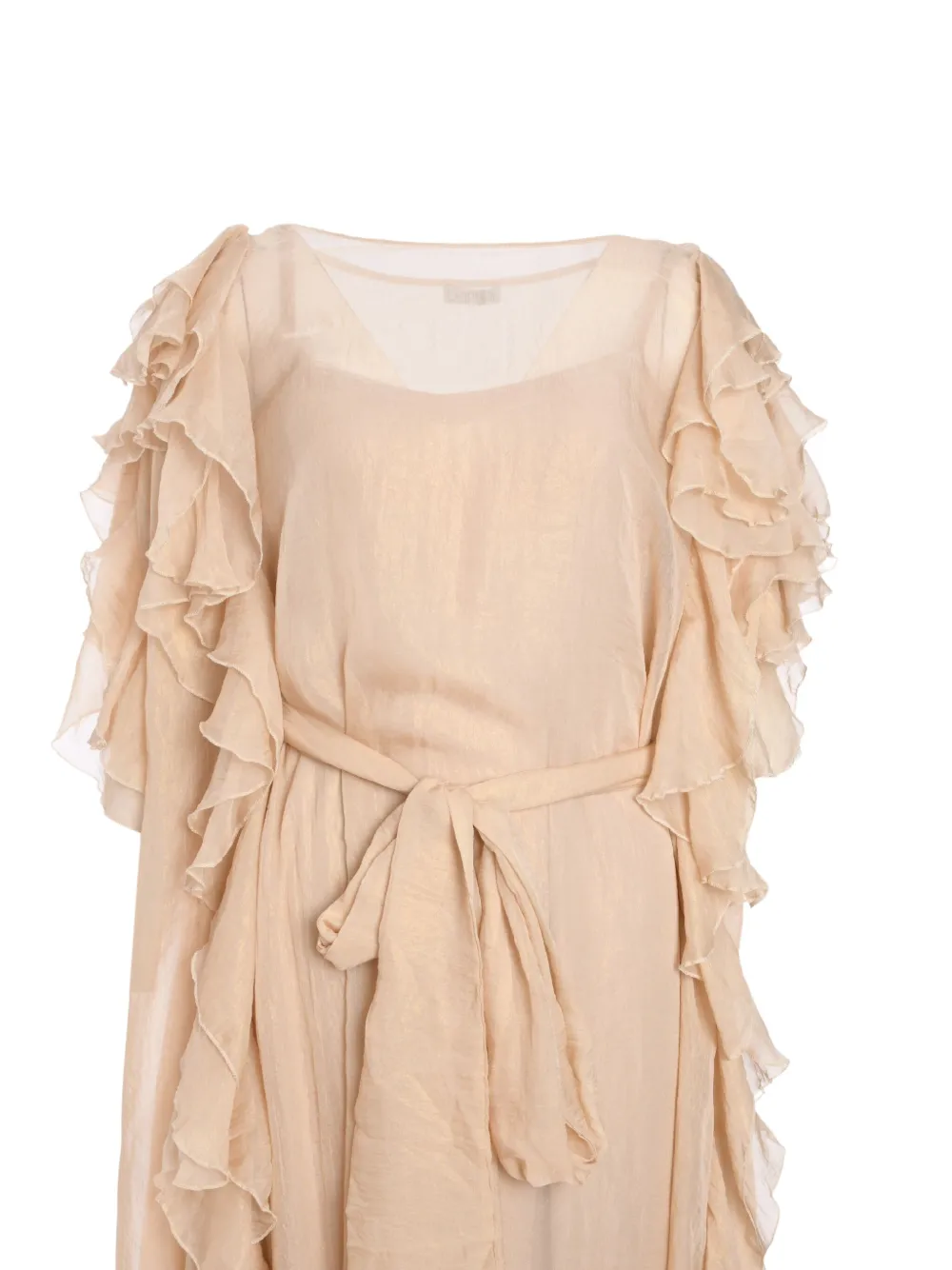 Baruni Ruffles Detachable Slip Dress In Neutrals