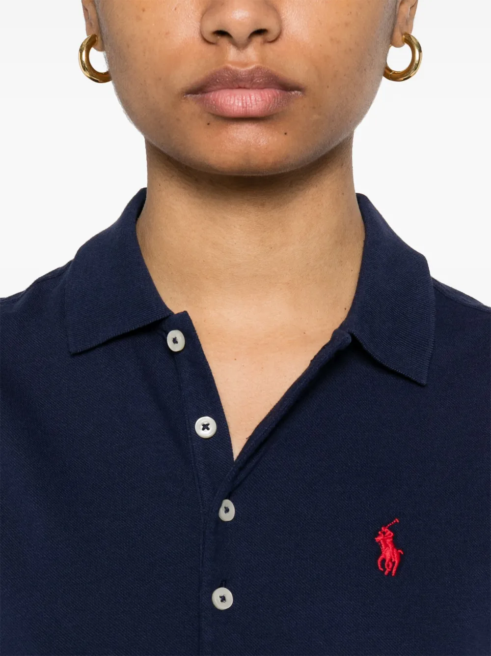Polo Ralph Lauren Midi-jurk met Polo Pony-borduurwerk Blauw