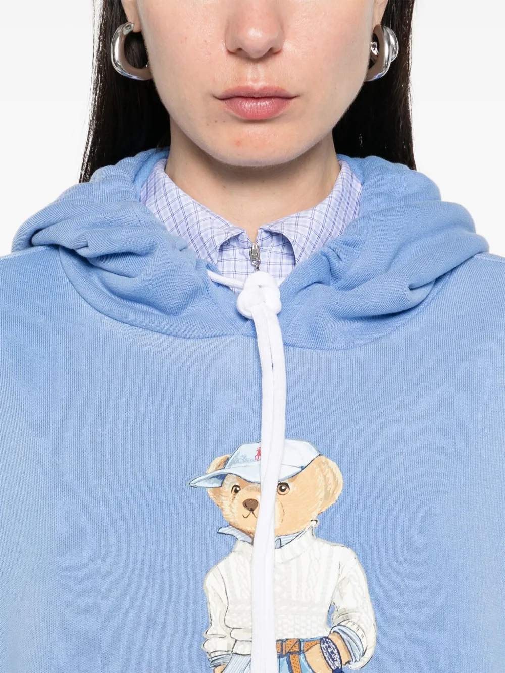 Polo Ralph Lauren Polo Bear Embroidered Fleece Graphic Hoodie In Blue