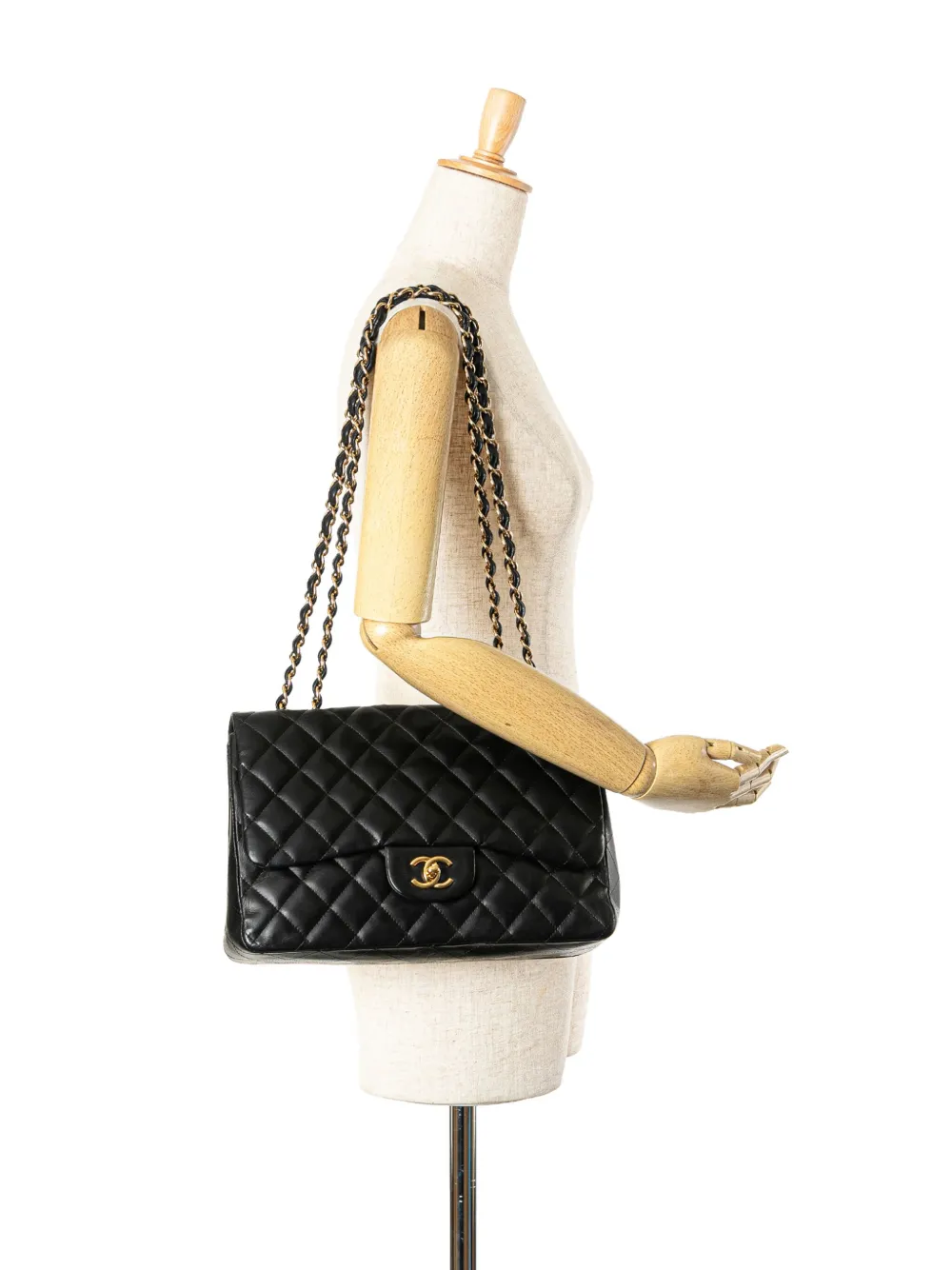 CHANEL Pre-Owned 2009-2010 Jumbo Classic Lambskin Single Flap shoulder bag - Zwart